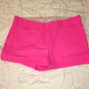 Neon pink J Crew chino shorts